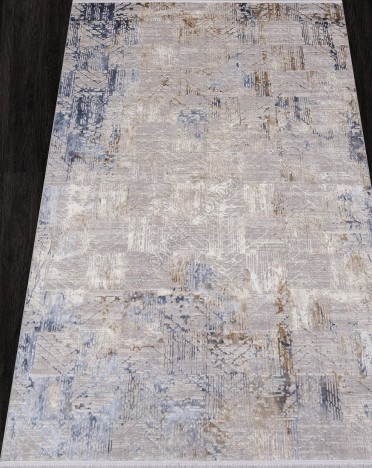 Ковер турецкий 00160A ASADU (Полиэстер хит-сет, серый, голубой)