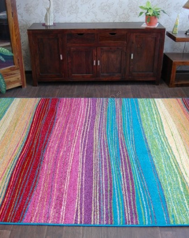 Ковер польский Agnella Funky Dor turquoise (полипропилен, разноцветный,голубой)